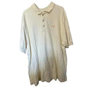 Tommy Bahama Mens 2X Polo Collared Short Sleeve Yellow Shirt